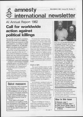 AMNESTY INTERNATIONAL NEWSLETTER SUPPLEMENT NOVEMBER 1982 Amnesty Dorinternational Supplement