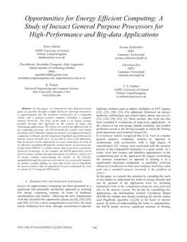 Opportunities for Energy Efficient Computing: a Study of Inexact General Purpose Processors for High-Performance and Big-Data Applications