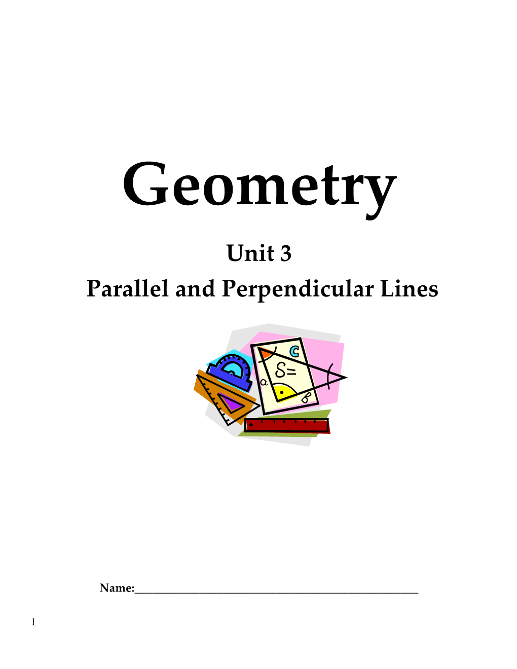 Chapter 3 Parallel and Perpendicular Lines