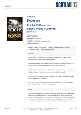 Exposure Reichs, Kathy,Author
