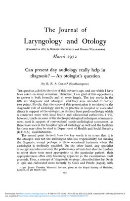 Laryngology and Otology