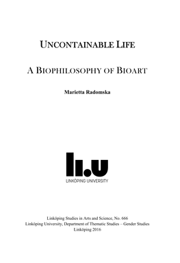 A Biophilosophy of Bioart
