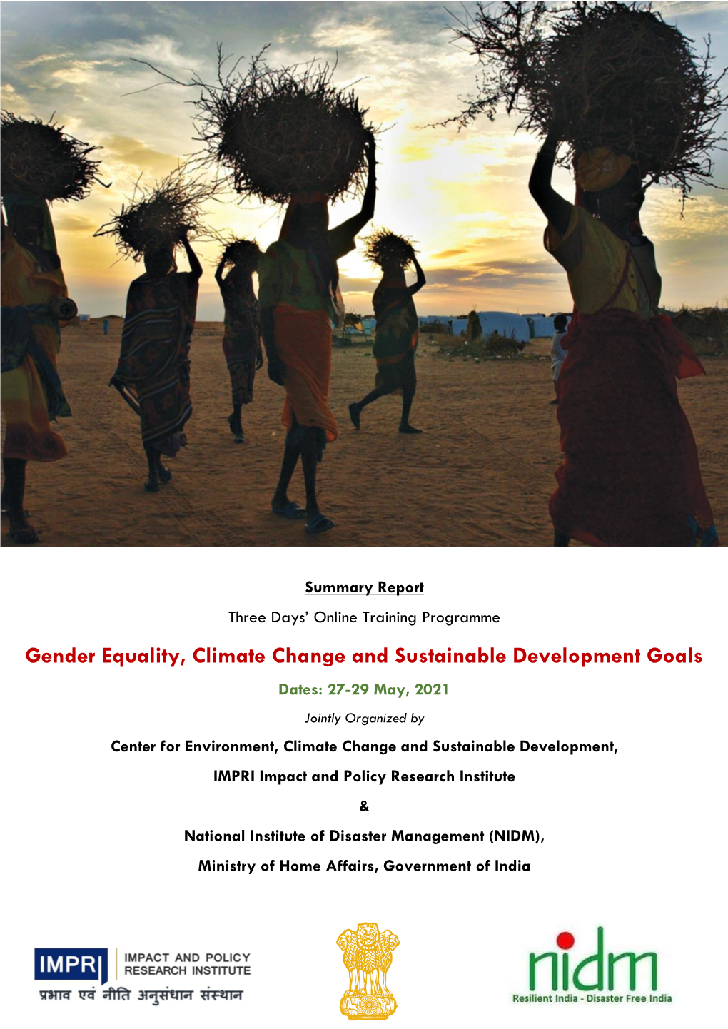 Gender Equality, Climate Change and Sustainable Development Goals