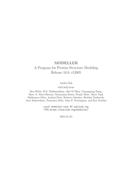 MODELLER 10.0 Manual