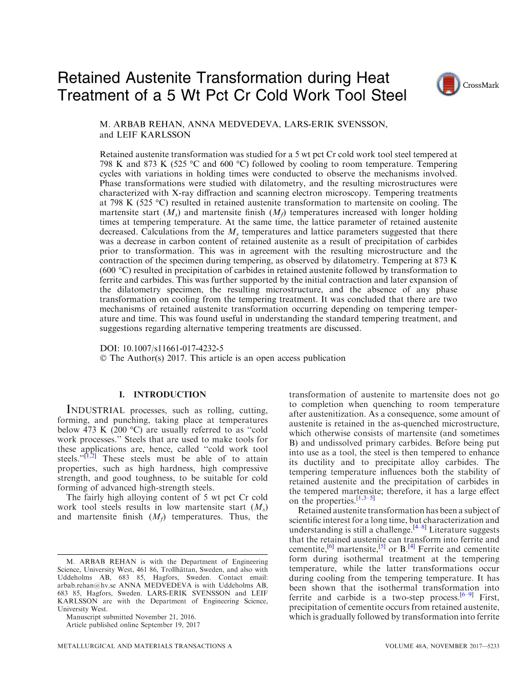 retained-austenite-transformation-during-heat-treatment-of-a-5-wt-pct