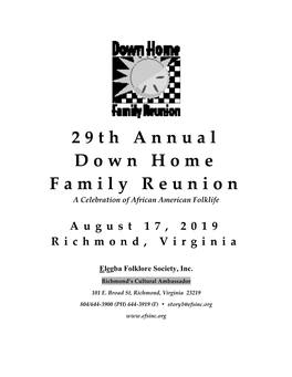 29Th Annual Down Home Family Reunion Details