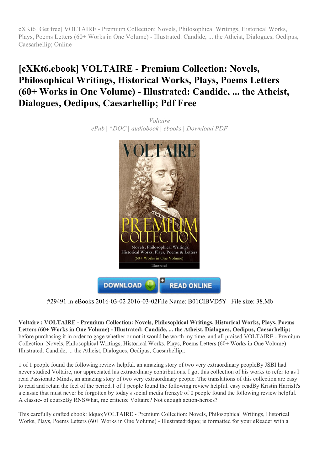 VOLTAIRE - Premium Collection: Novels, Philosophical Writings, Historical Works, Plays, Poems Letters (60+ Works in One Volume) - Illustrated: Candide,