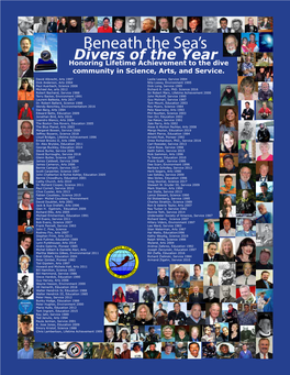 Divers of the Year Honoring Lifetime Achievement to the Dive Community in Science, Arts, and Service