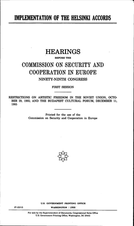 1 Implementation of the Helsinki Accords Hearings