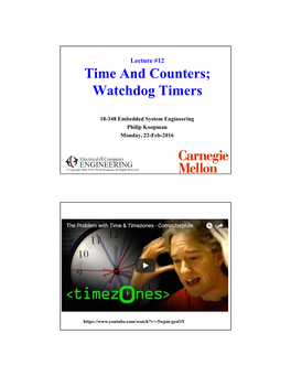 Time and Counters; Watchdog Timers