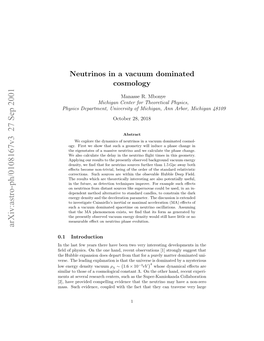 Neutrinos in a Vacuum Dominated Cosmology