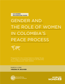 Gender and the Role of Women in Colombials Peace