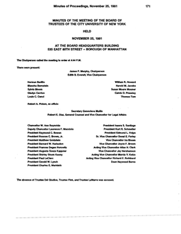 Board Meeting Minutes November 25, 1991