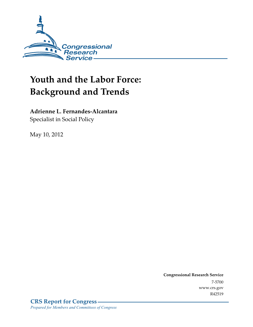 Youth and the Labor Force: Background and Trends