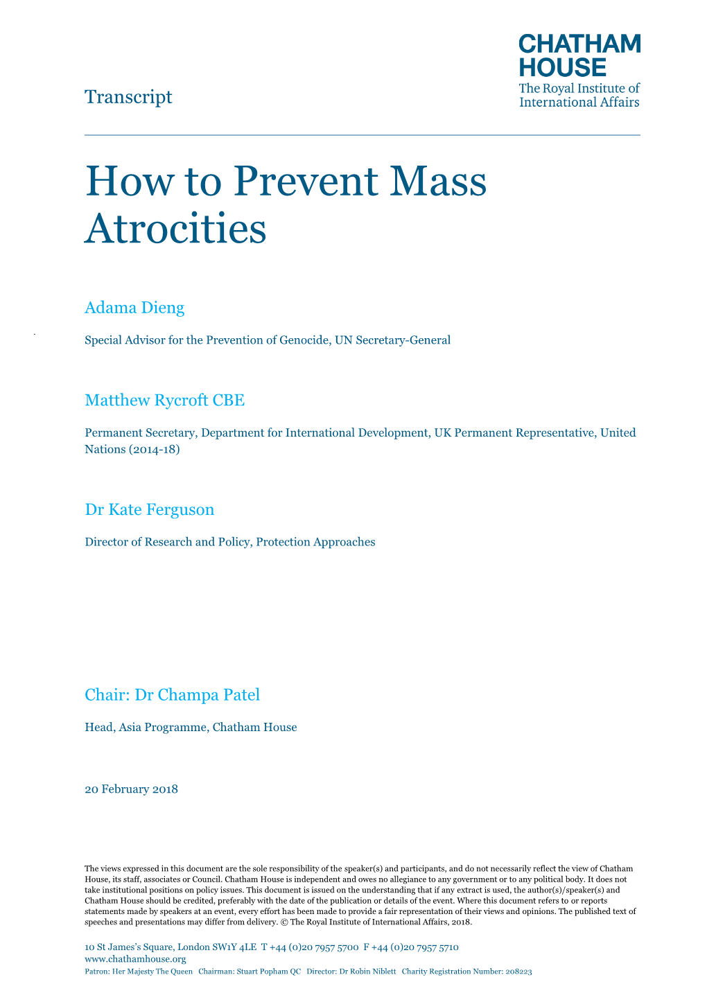 How to Prevent Mass Atrocities