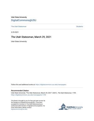The Utah Statesman, March 29, 2021