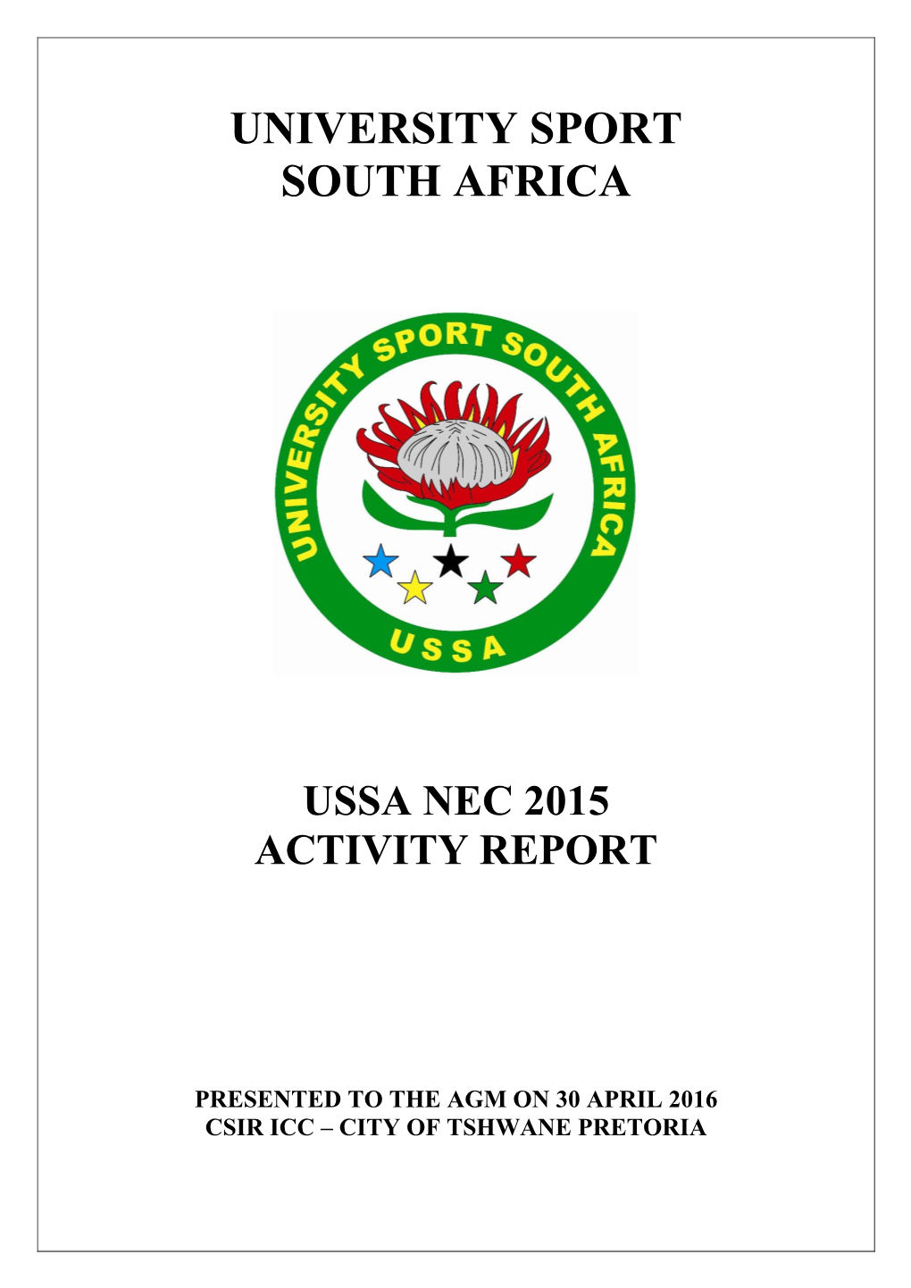 University Sport SA 2015 Annual Report