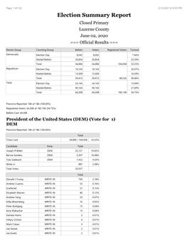 2020 General Primary Results