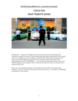 Cisco Kid War Tribute Band