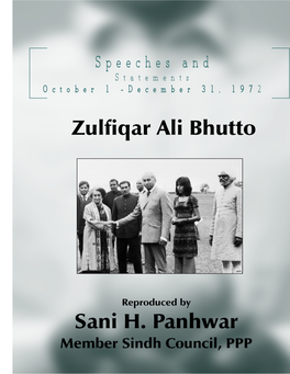 Zulfikar Ali Bhutto, Speeches and Statements