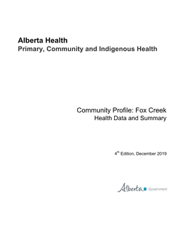 Fox Creek, Health Data and Summary, 4Th Edition