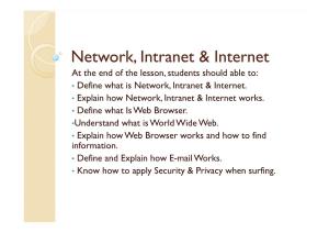 Network, Intranet & Internet