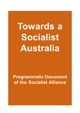 Towards a Socialist Australia