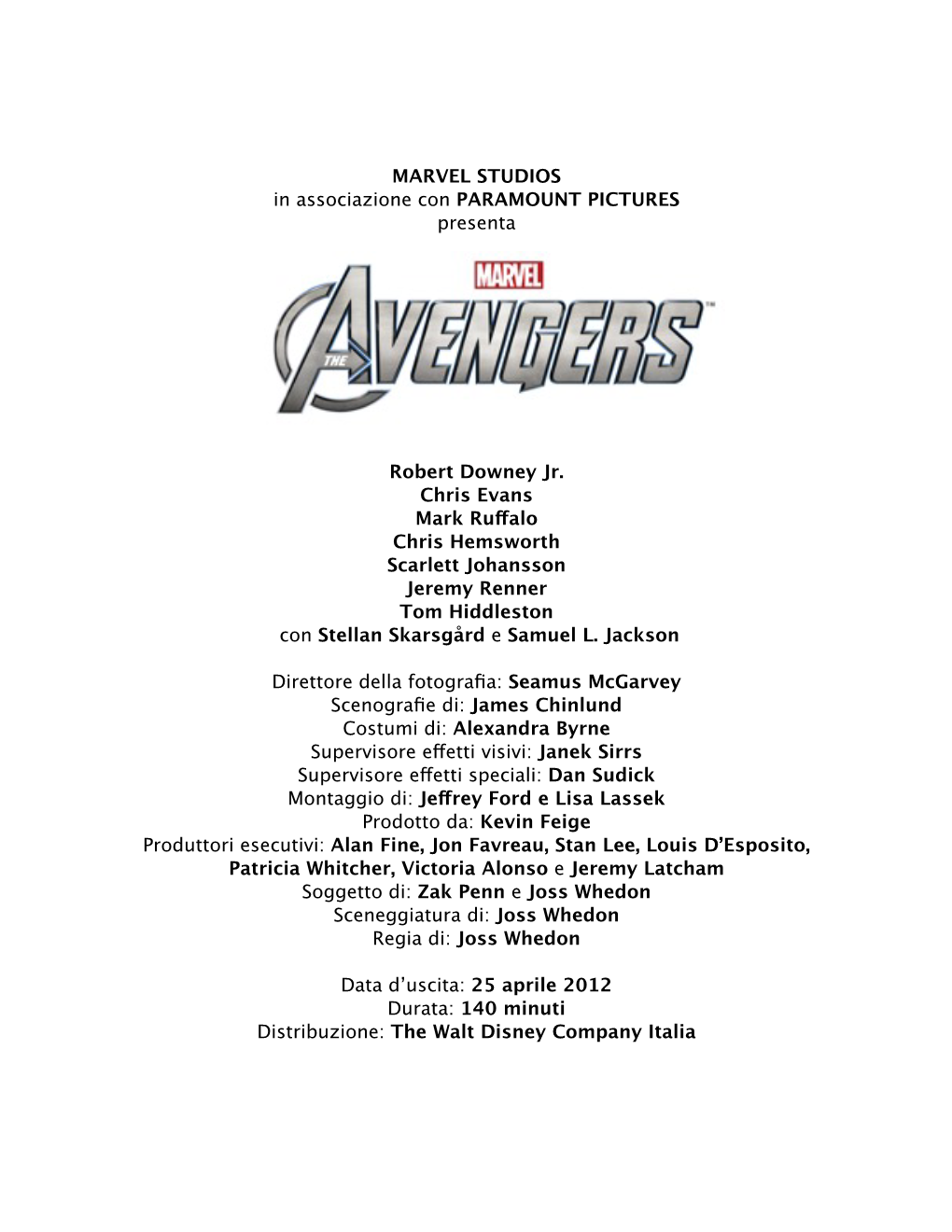 The Avengers”, Il Più Atteso Evento Cinematograﬁco Dell’Anno
