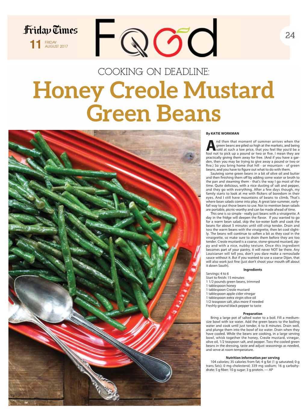 Honey Creole Mustard Green Beans