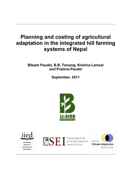 Planning and Costing of Agricultural Adaptation in the Integrated Hill Farming Systems of Nepal