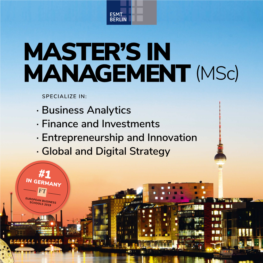 Master's in Management(Msc)