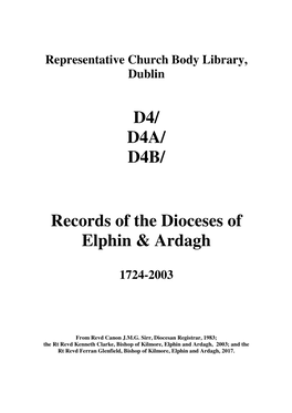 Records of the Dioceses of Elphin & Ardagh