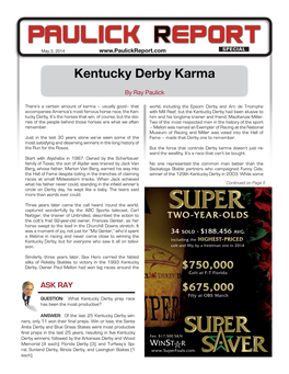Kentucky Derby Karma