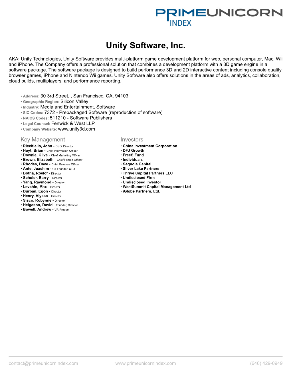 Unity Software, Inc