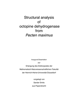 Structural Analysis of Octopine Dehydrogenase from Pecten Maximus