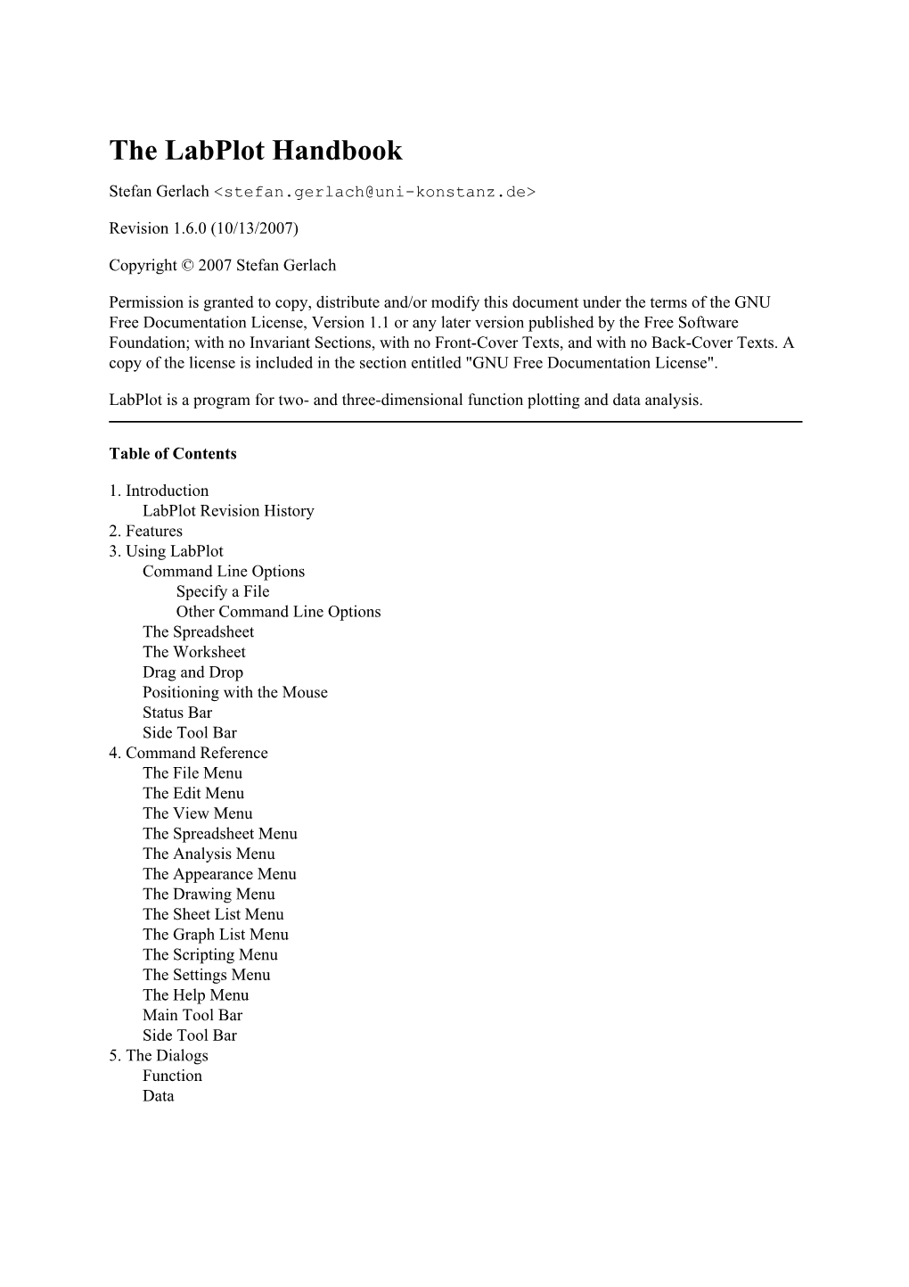 The Labplot Handbook