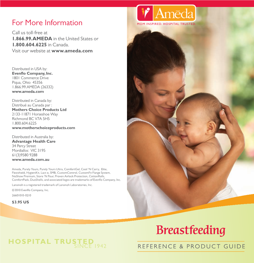 Breastfeeding Hospital Trusted Since 1942 Reference & Product Guide Table of Contents