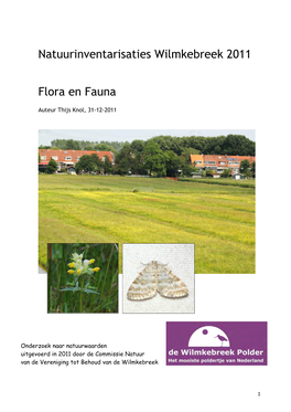 Natuurinventarisaties Wilmkebreek 2011 Flora En Fauna