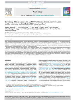 Developing 3D Microscopy with CLARITY on Human Brain Tissue: Towards a Tool for Informing and Validating MRI-Based Histology