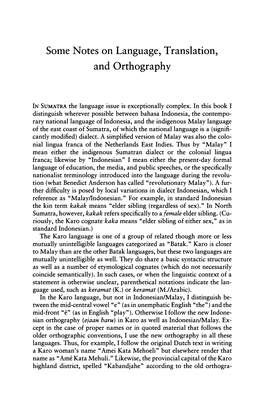 Some Notes on Language, Translation, and Orthography