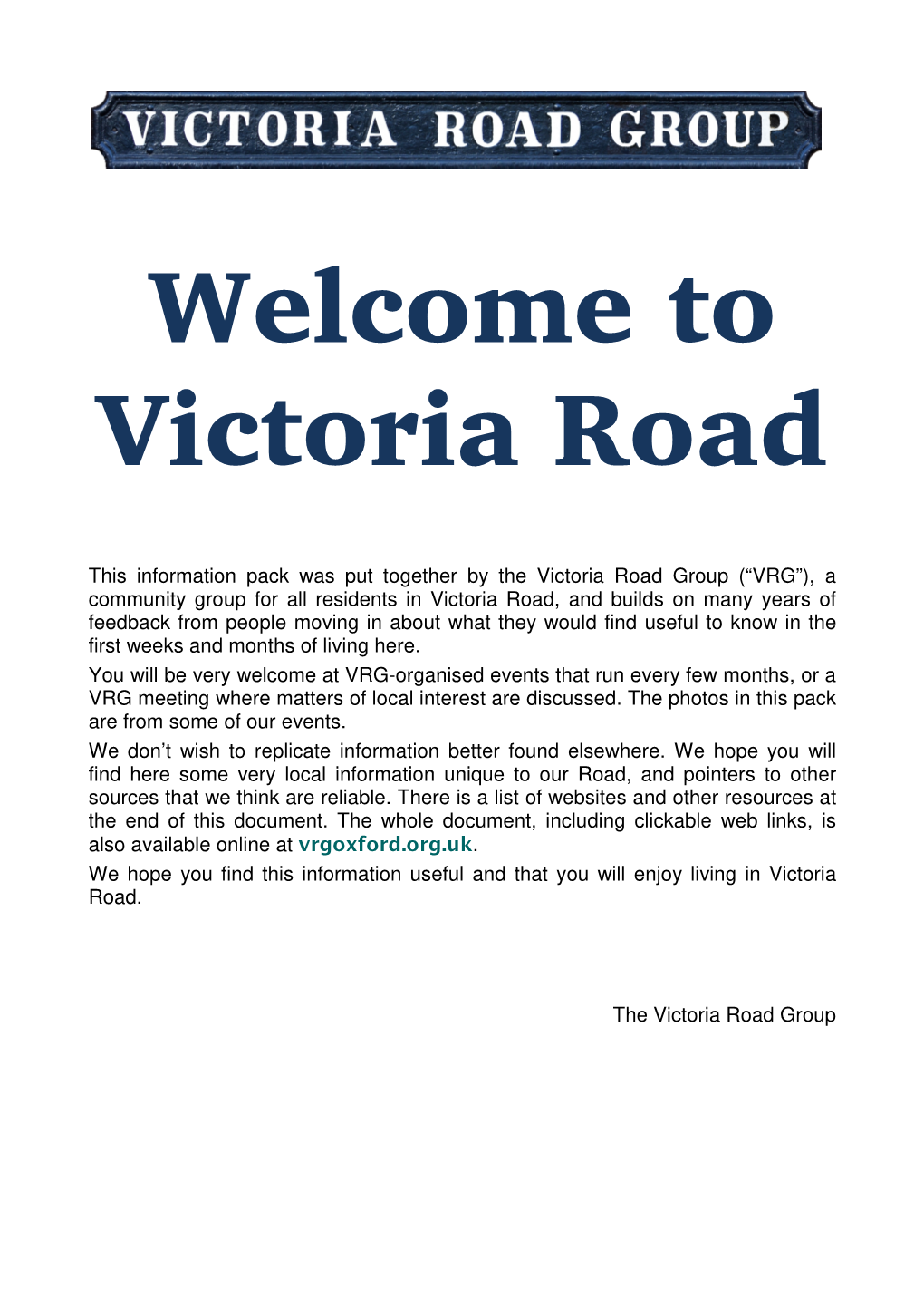 Welcome to Victoria Road