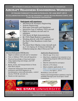 Aircraft Readiness Engineering Workshop Flyer