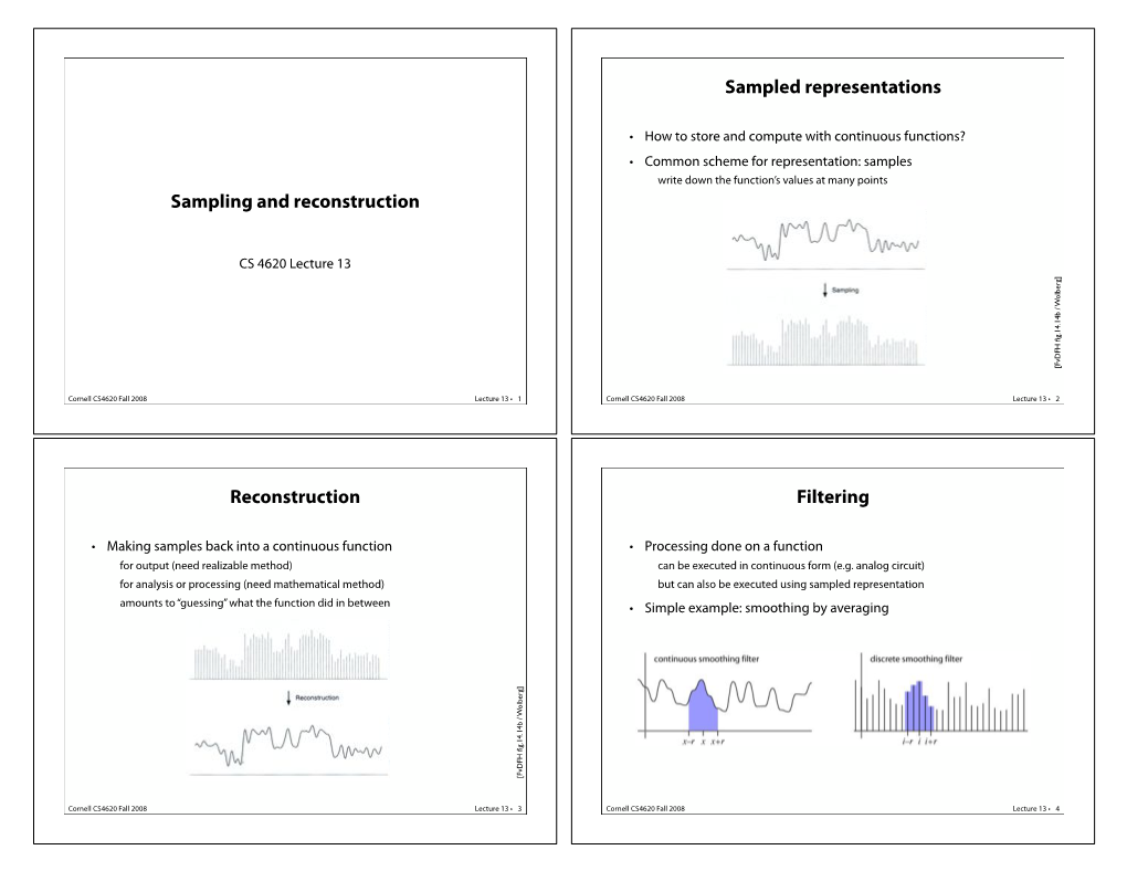 Sampling and Reconstruction Sampled Representations Reconstruction