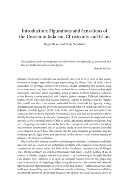 Figurations and Sensations of the Unseen in Judaism, Christianity and Islam