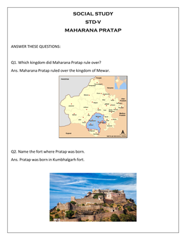 Social Study Std-V Maharana Pratap