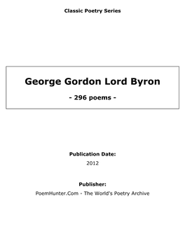 George Gordon Lord Byron