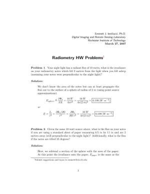 Radiometry HW Problems1