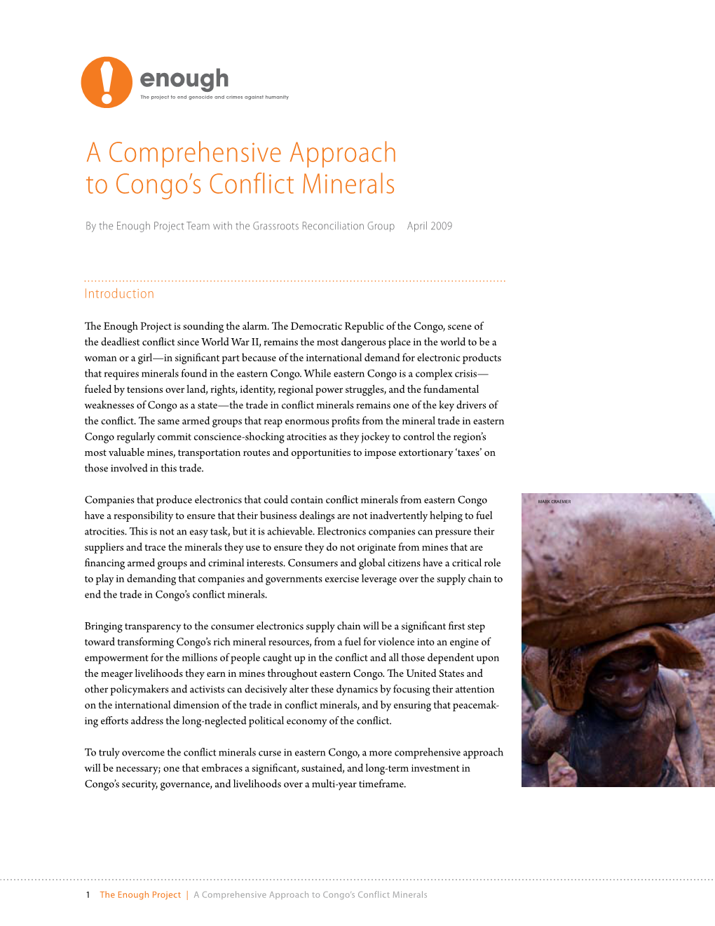 A Comprehensive Approach to Congo's Conflict Minerals