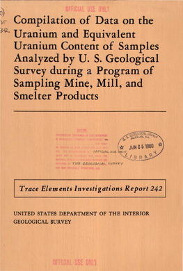 Compilation of Data on the and Equivalent . Uranium Content Of