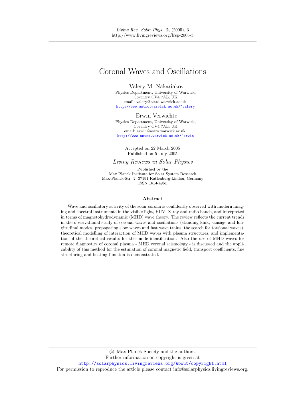 Coronal Waves and Oscillations